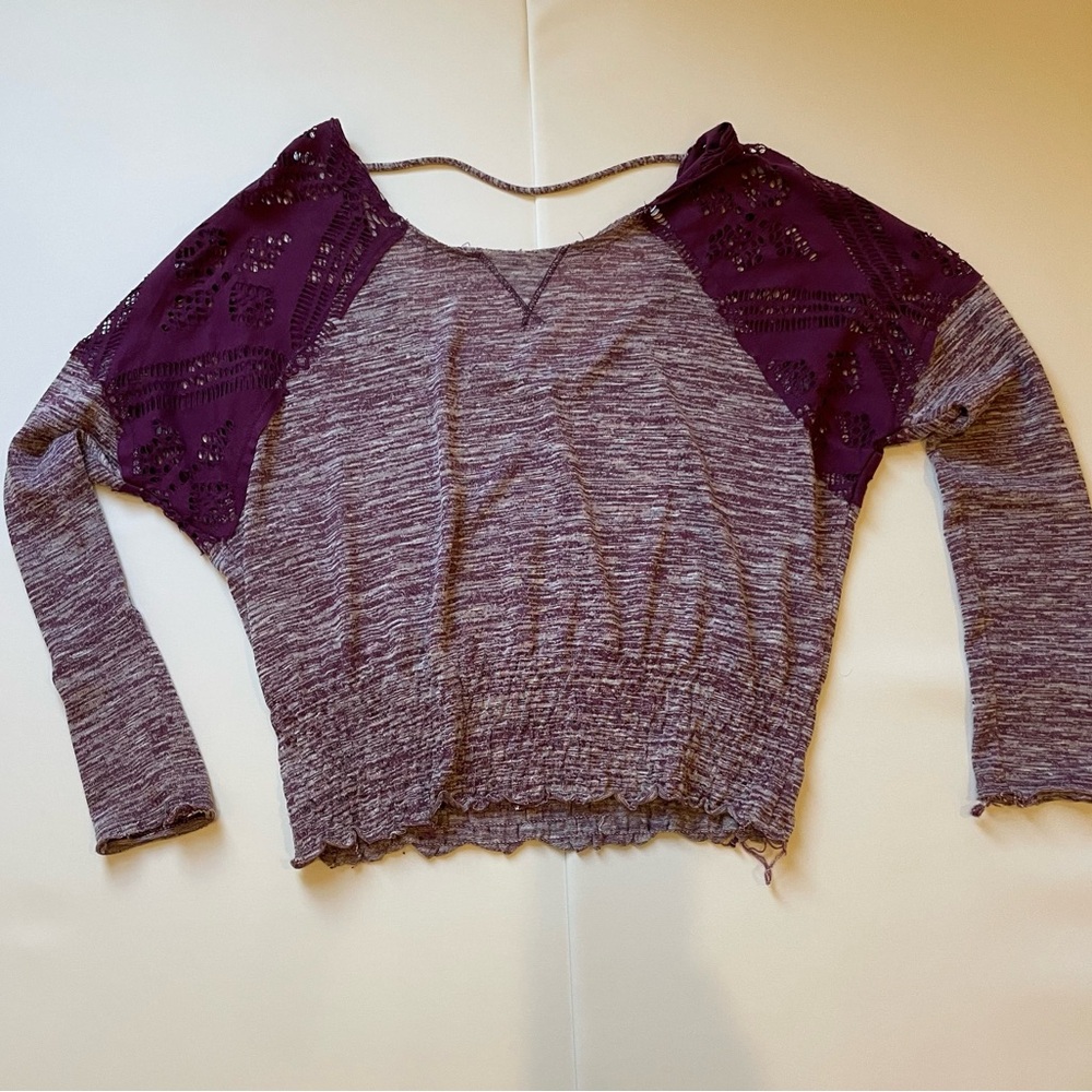 Free People Purple Lace Top